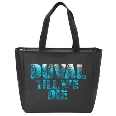 Duval Teal We Die Blue Beach Palm Florida Pride Zip Tote Bag