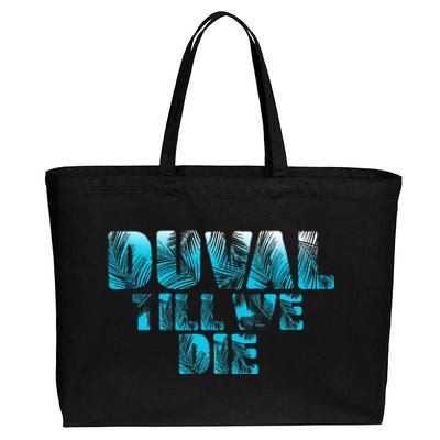 Duval Teal We Die Blue Beach Palm Florida Pride Cotton Canvas Jumbo Tote