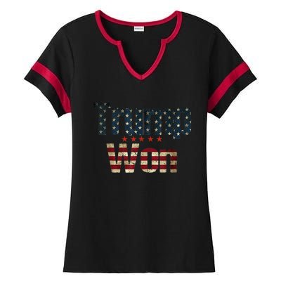 Donald Trump Won 2024 Election Inauguration Ladies Halftime Notch Neck Tee