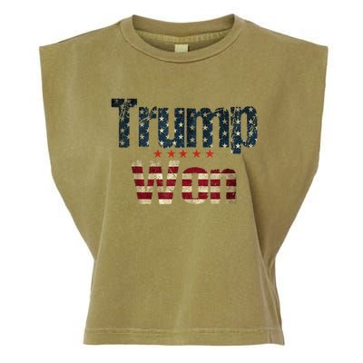 Donald Trump Won 2024 Election Inauguration Garment-Dyed Women's Muscle Tee