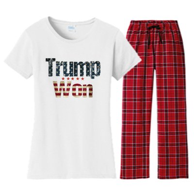 Donald Trump Won 2024 Election Inauguration Women's Flannel Pajama Set