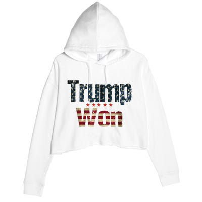 Donald Trump Won 2024 Election Inauguration Crop Fleece Hoodie