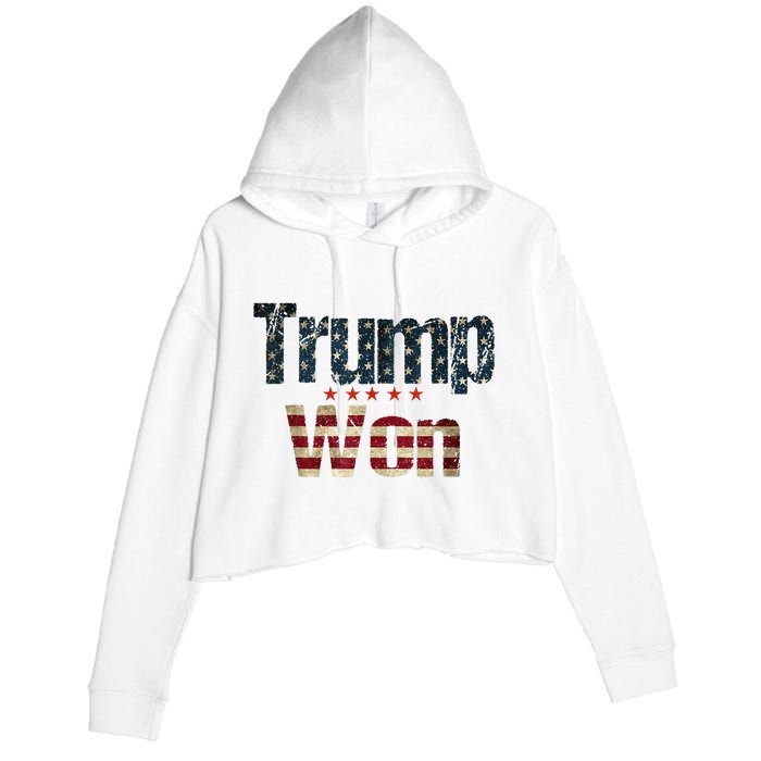 Donald Trump Won 2024 Election Inauguration Crop Fleece Hoodie