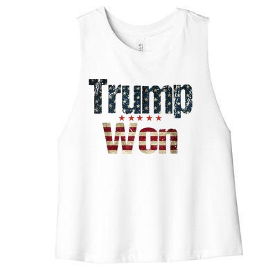 Donald Trump Won 2024 Election Inauguration Women's Racerback Cropped Tank