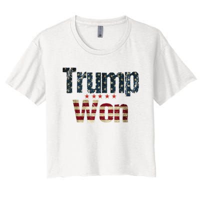 Donald Trump Won 2024 Election Inauguration Women's Crop Top Tee