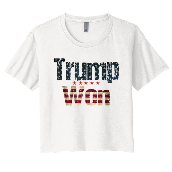 Donald Trump Won 2024 Election Inauguration Women's Crop Top Tee