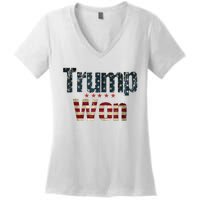 Donald Trump Won 2024 Election Inauguration Women's V-Neck T-Shirt