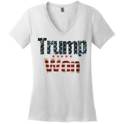 Donald Trump Won 2024 Election Inauguration Women's V-Neck T-Shirt