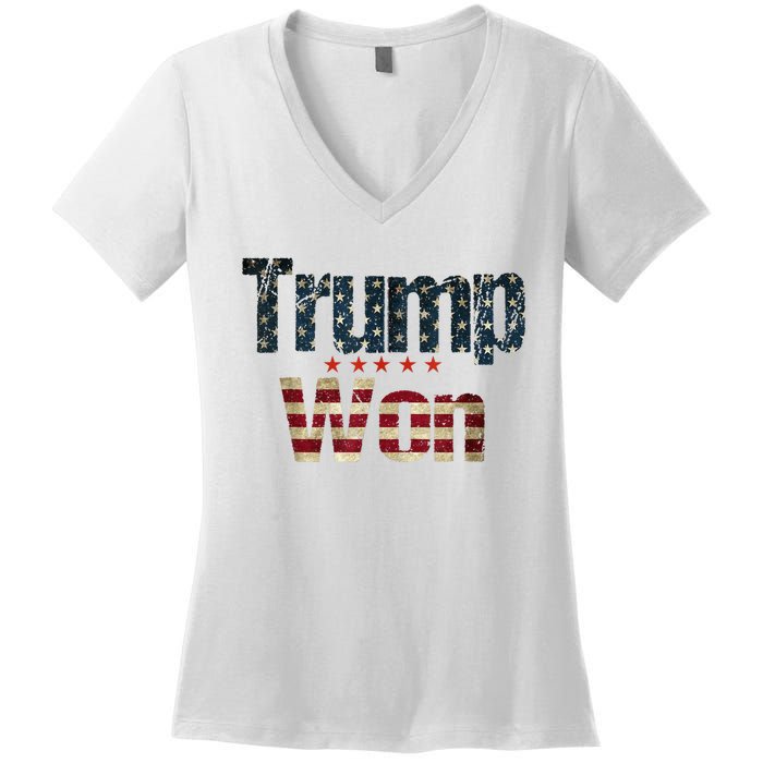 Donald Trump Won 2024 Election Inauguration Women's V-Neck T-Shirt