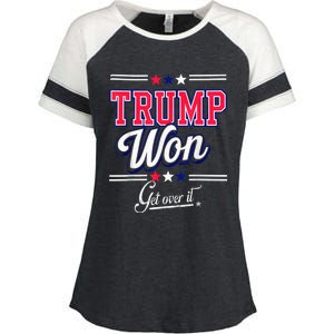 Donald Trump Won Get Over It 2024 Trump Won Election 2024 Enza Ladies Jersey Colorblock Tee