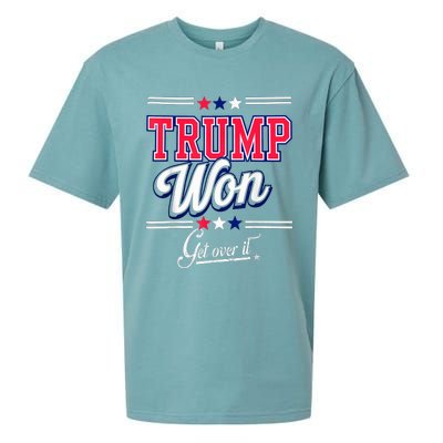 Donald Trump Won Get Over It 2024 Trump Won Election 2024 Sueded Cloud Jersey T-Shirt