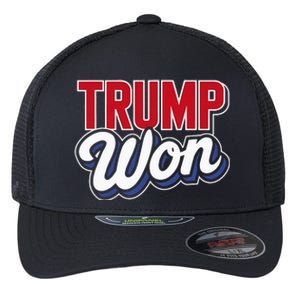 Donald Trump Won 2024 Election Republican Win Trump Won 2024 Flexfit Unipanel Trucker Cap