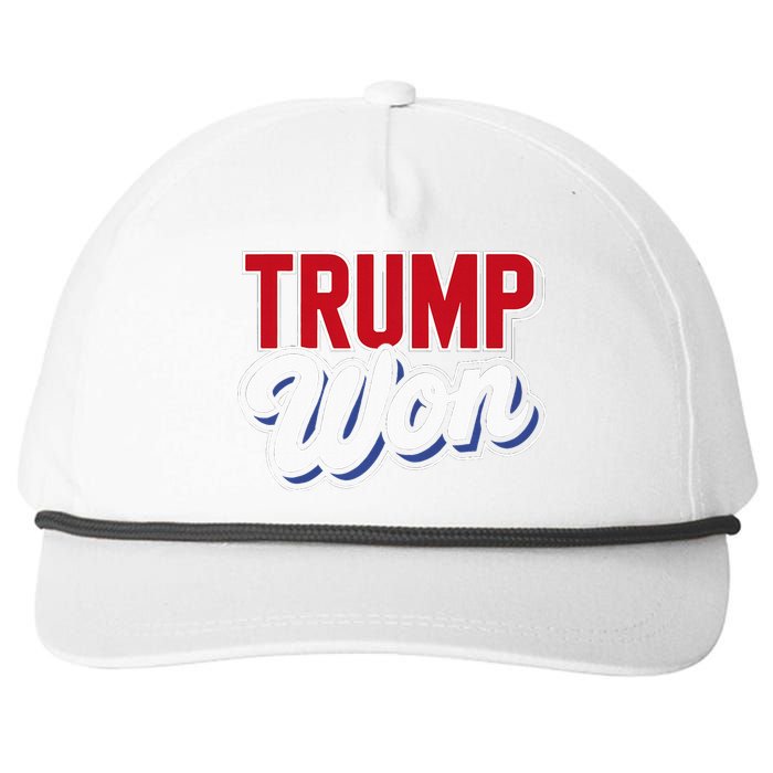 Donald Trump Won 2024 Election Republican Win Trump Won 2024 Snapback Five-Panel Rope Hat