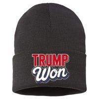 Donald Trump Won 2024 Election Republican Win Trump Won 2024 Sustainable Knit Beanie