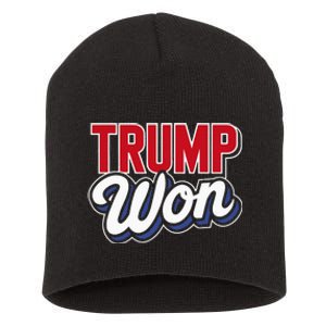 Donald Trump Won 2024 Election Republican Win Trump Won 2024 Short Acrylic Beanie