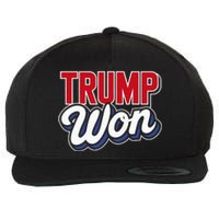 Donald Trump Won 2024 Election Republican Win Trump Won 2024 Wool Snapback Cap