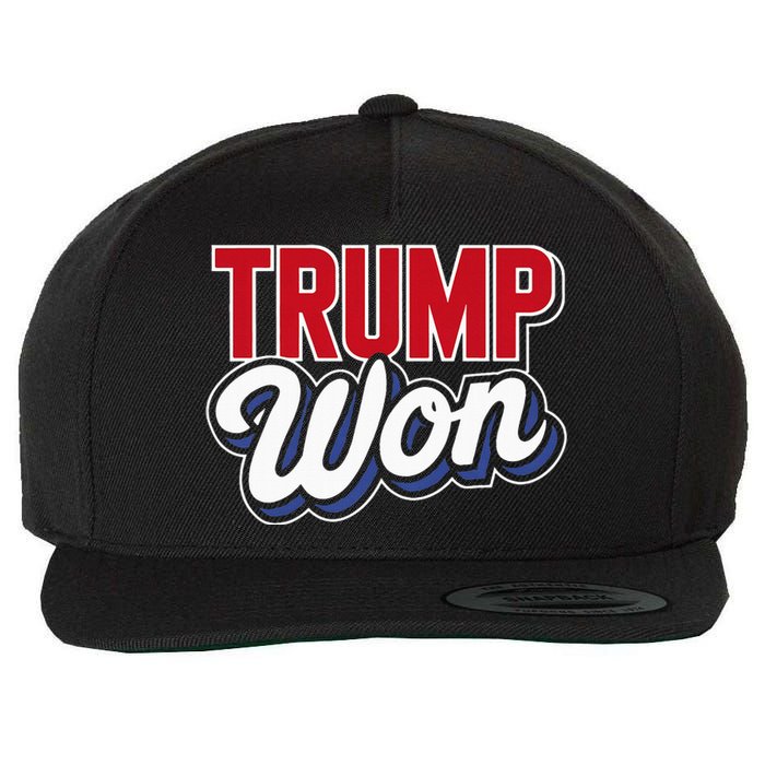 Donald Trump Won 2024 Election Republican Win Trump Won 2024 Wool Snapback Cap