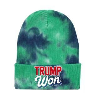 Donald Trump Won 2024 Election Republican Win Trump Won 2024 Tie Dye 12in Knit Beanie