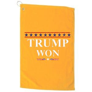 Donald Trump Won In The Election American Flag Platinum Collection Golf Towel