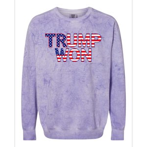 Donald Trump Won 2024 Election Republican Win Trump Won 2024 Colorblast Crewneck Sweatshirt