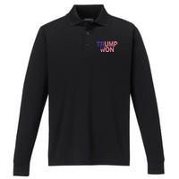 Donald Trump Won 2024 Election Republican Win Trump Won 2024 Performance Long Sleeve Polo