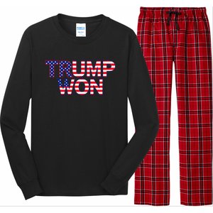 Donald Trump Won 2024 Election Republican Win Trump Won 2024 Long Sleeve Pajama Set