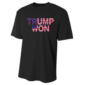 Donald Trump Won 2024 Election Republican Win Trump Won 2024 Performance Sprint T-Shirt