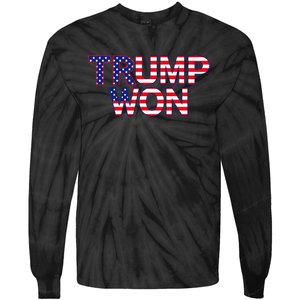 Donald Trump Won 2024 Election Republican Win Trump Won 2024 Tie-Dye Long Sleeve Shirt