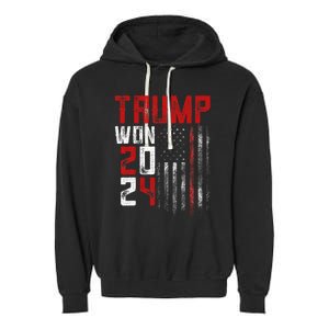 Donald Trump Won 2024 Election Inauguration Garment-Dyed Fleece Hoodie