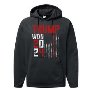 Donald Trump Won 2024 Election Inauguration Performance Fleece Hoodie