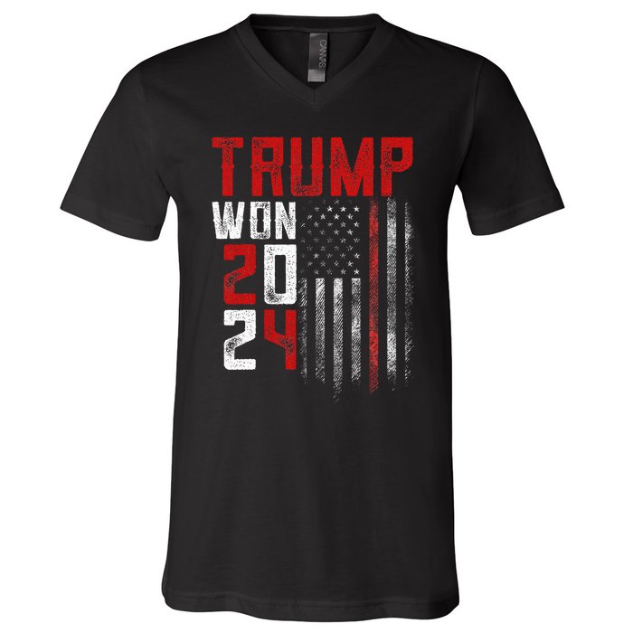 Donald Trump Won 2024 Election Inauguration V-Neck T-Shirt