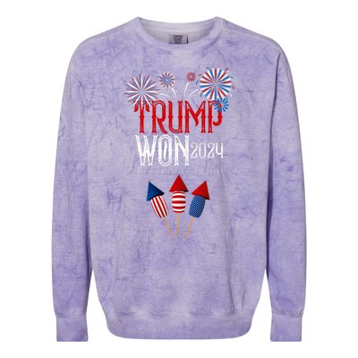 Donald Trump Won 2024 Election Inauguration Colorblast Crewneck Sweatshirt