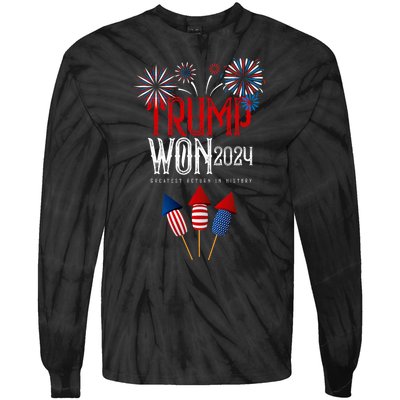 Donald Trump Won 2024 Election Inauguration Tie-Dye Long Sleeve Shirt