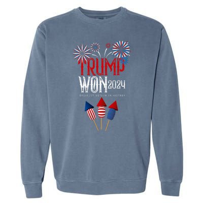 Donald Trump Won 2024 Election Inauguration Garment-Dyed Sweatshirt