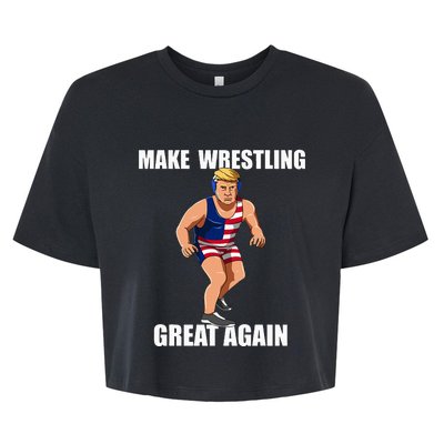 Donald Trump Wrestling Gift Bella+Canvas Jersey Crop Tee