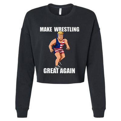 Donald Trump Wrestling Gift Cropped Pullover Crew