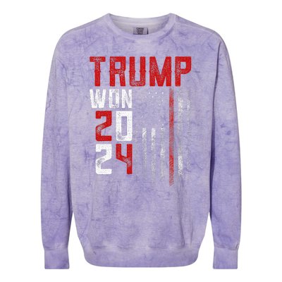 Donald Trump Won 2024 Election Inauguration Colorblast Crewneck Sweatshirt