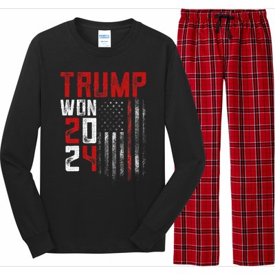 Donald Trump Won 2024 Election Inauguration Long Sleeve Pajama Set