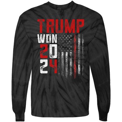 Donald Trump Won 2024 Election Inauguration Tie-Dye Long Sleeve Shirt