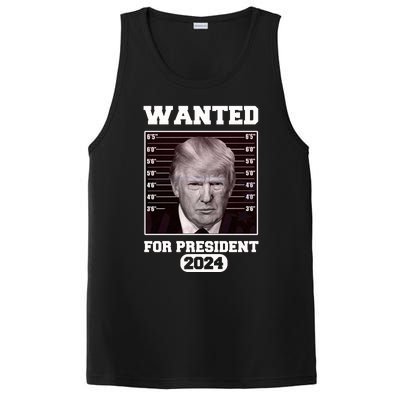 Donald Trump Wanted For President 2024 President Trump Mugshot PosiCharge Competitor Tank