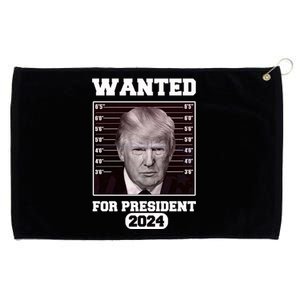 Donald Trump Wanted For President 2024 President Trump Mugshot Grommeted Golf Towel