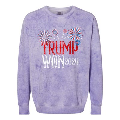 Donald Trump Won 2024 Election Inauguration Colorblast Crewneck Sweatshirt