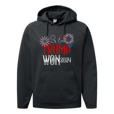 Donald Trump Won 2024 Election Inauguration Performance Fleece Hoodie