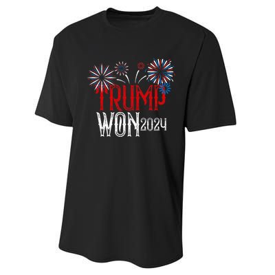 Donald Trump Won 2024 Election Inauguration Performance Sprint T-Shirt