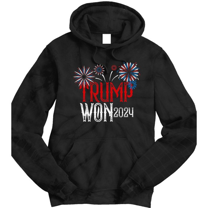 Donald Trump Won 2024 Election Inauguration Tie Dye Hoodie