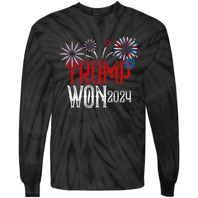 Donald Trump Won 2024 Election Inauguration Tie-Dye Long Sleeve Shirt