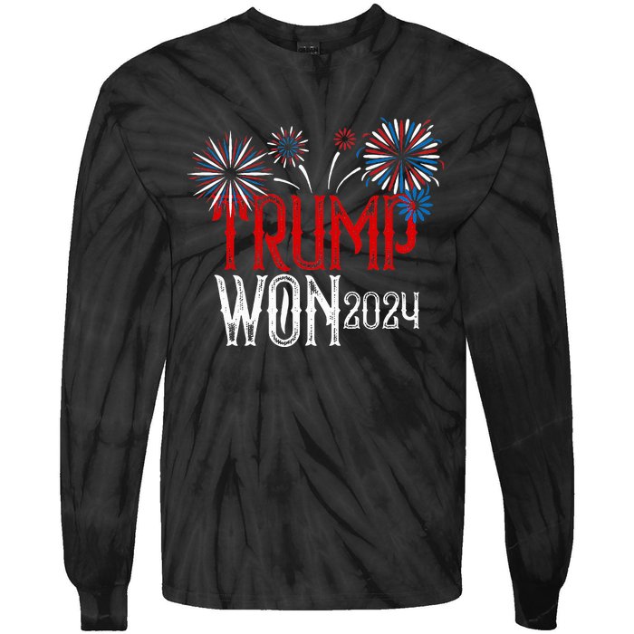 Donald Trump Won 2024 Election Inauguration Tie-Dye Long Sleeve Shirt