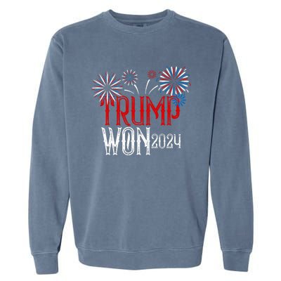 Donald Trump Won 2024 Election Inauguration Garment-Dyed Sweatshirt