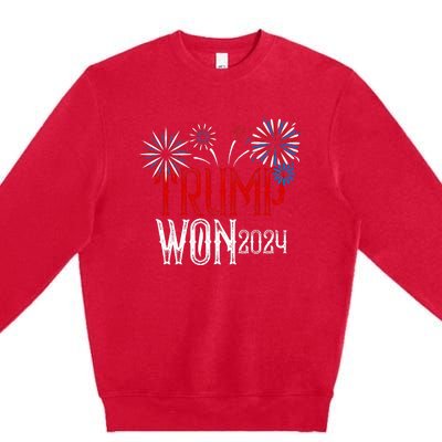 Donald Trump Won 2024 Election Inauguration Premium Crewneck Sweatshirt