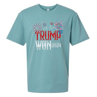 Donald Trump Won 2024 Election Inauguration Sueded Cloud Jersey T-Shirt